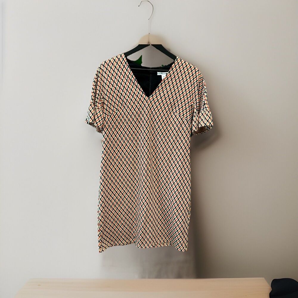 Women’s London Style Collection Vintage Inspired Plaid Knit Shirt Dress Size 10